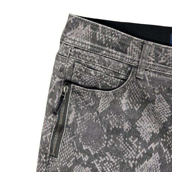 Democracy Womens 8 Ab Solution Side Zip Snake Print Jeggings Gray Skinny Stretch - Picture 4 of 7